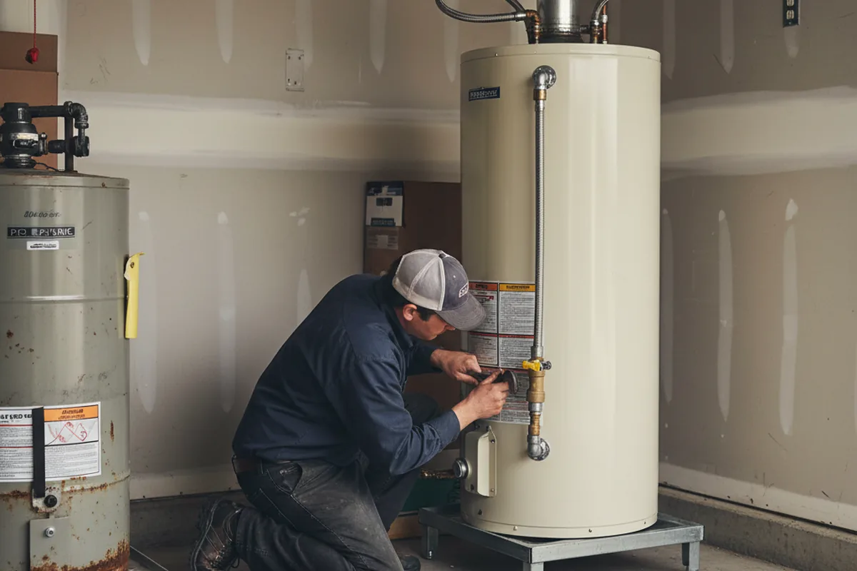 Water heater and shutoff valve replacement in Edwards